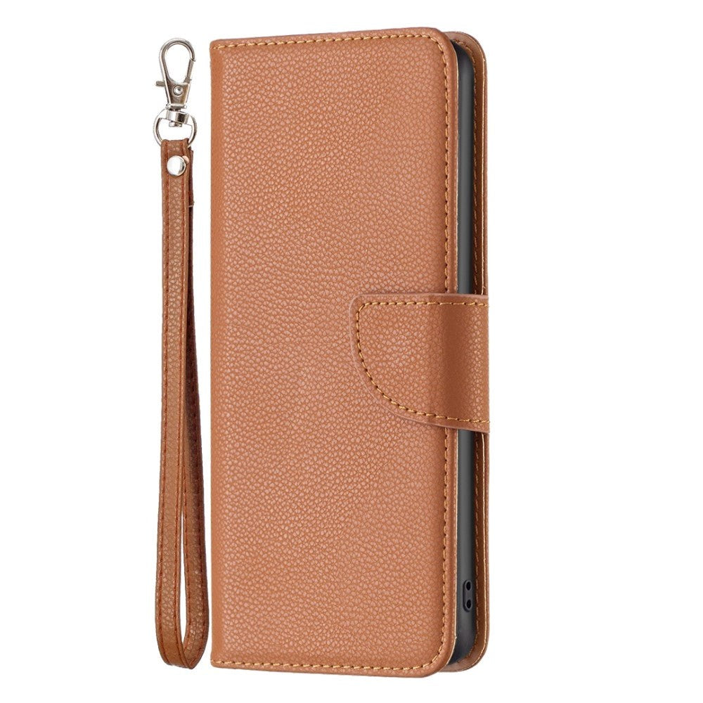 Nothing Phone (1) PU Leather Flip Case with Strap & Card Holder - Brown