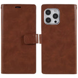 iPhone 14 Pro Max MERCURY GOOSPERY Mansoor Leather Cover w. Wallet - Brown