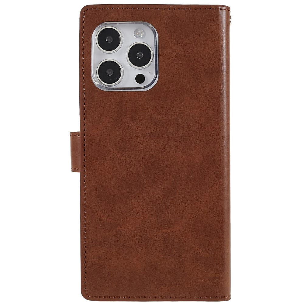 iPhone 14 Pro Max MERCURY GOOSPERY Mansoor Leather Cover w. Wallet - Brown