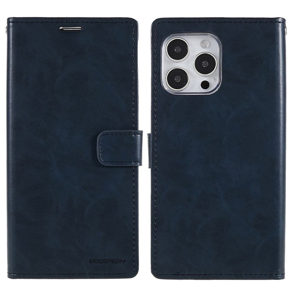 iPhone 14 Pro Max GOOSPERY Blue Moon Leather Wallet Case - Dark Blue