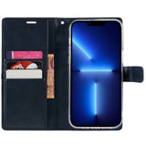 iPhone 14 Pro Max GOOSPERY Blue Moon Leather Wallet Case - Dark Blue