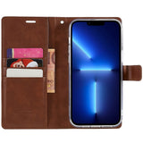 iPhone 14 Pro Max GOOSPERY Blue Moon Leather Wallet Case - Brown