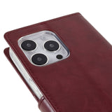 iPhone 14 Pro GOOSPERY Blue Moon Leather Wallet Case - Wine Red