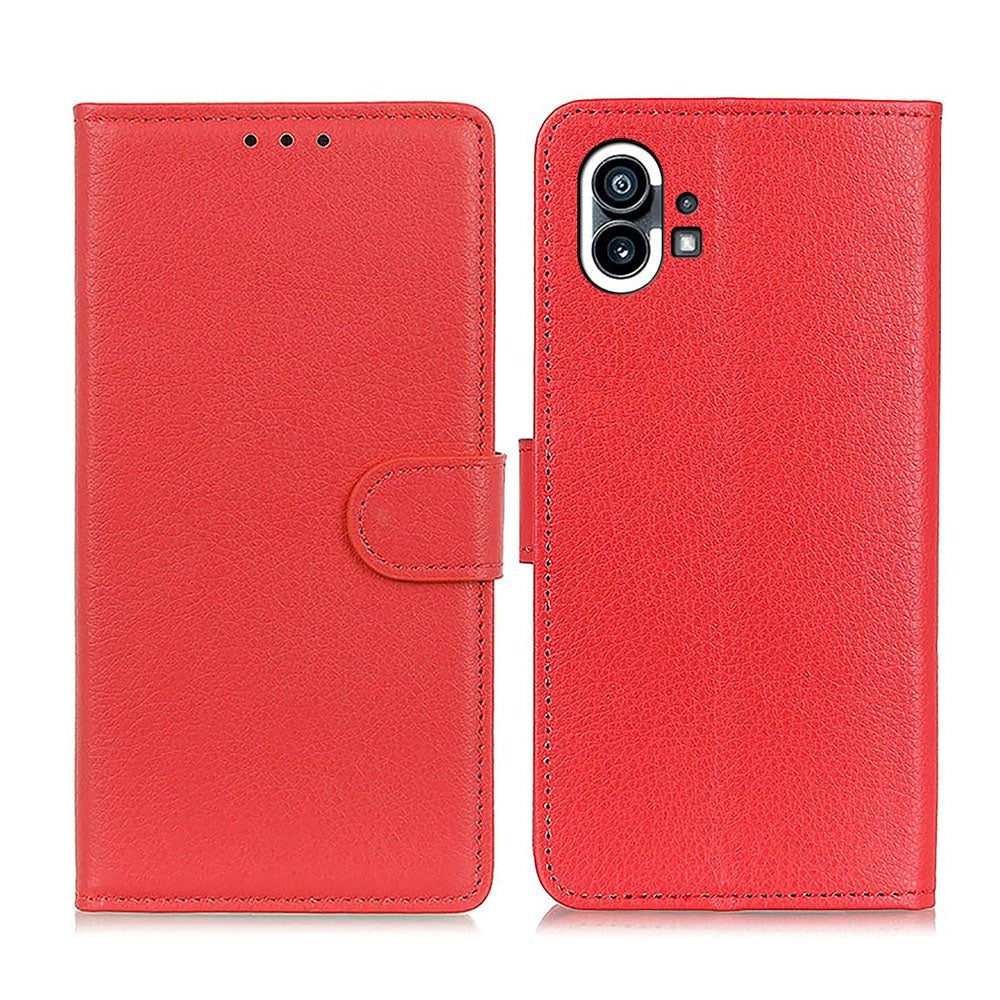 Nothing Phone (1) Leather Flip Case w. Wallet & Magnetic Closure - Red