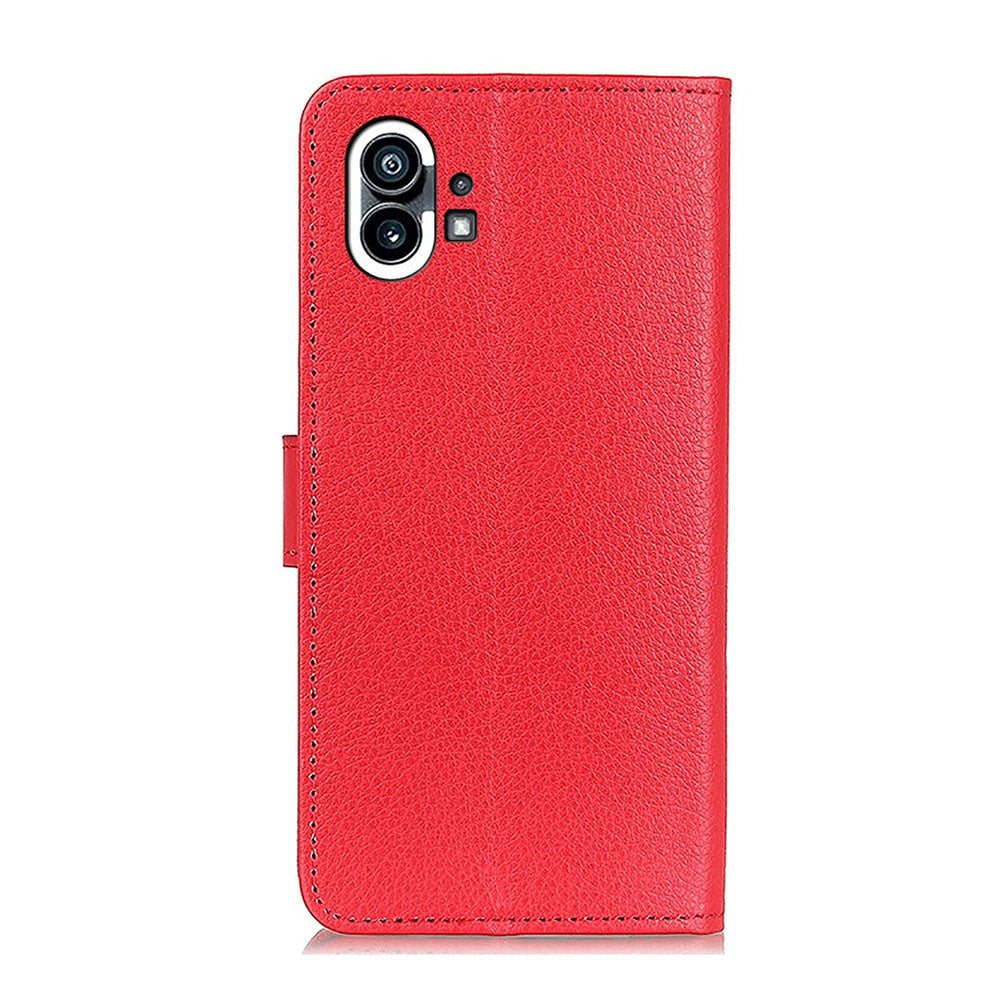 Nothing Phone (1) Leather Flip Case w. Wallet & Magnetic Closure - Red