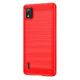 Nokia C2 2nd Edition Mofi Brushed Carbon Fiber Flexible Plastic Case - Red