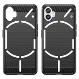 Nothing Phone (1) Brushed Carbon Fiber Flexible Plastic Back Case - Black