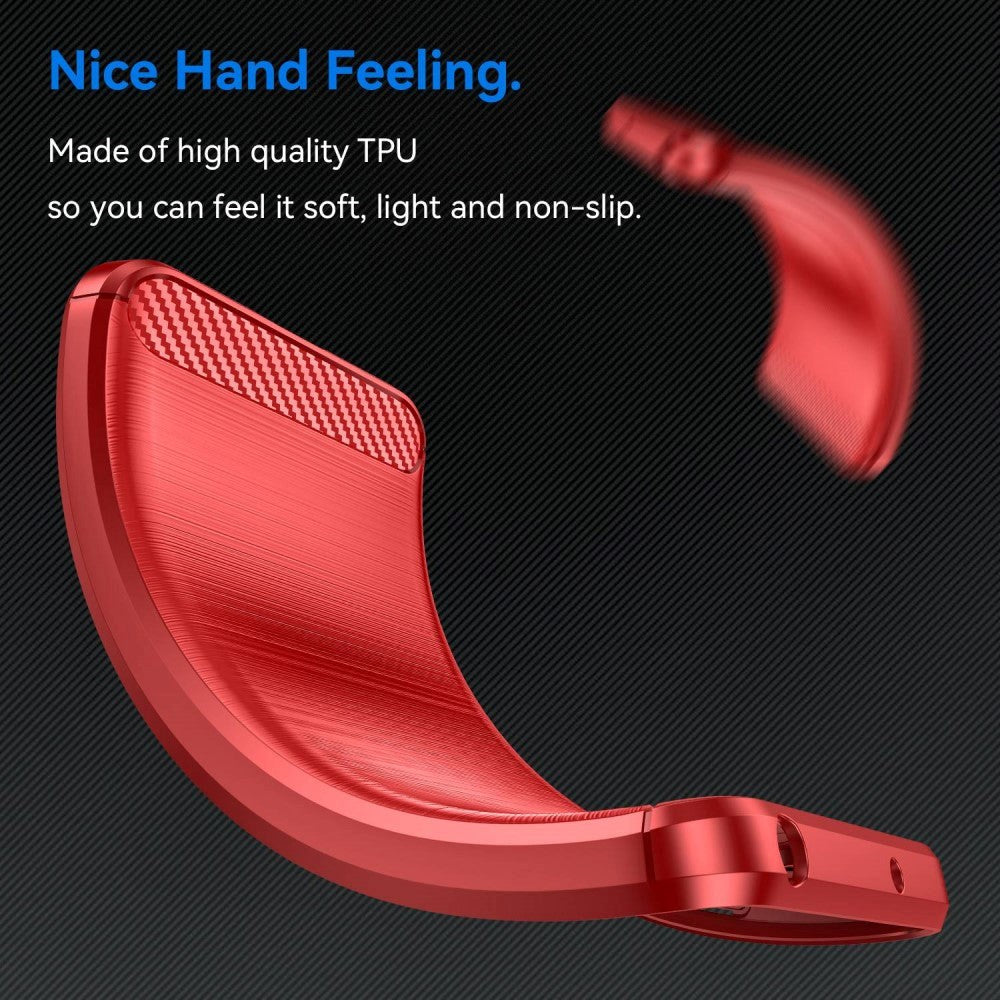 Nothing Phone (1) Brushed Carbon Fiber Flexible Plastic Back Case - Red