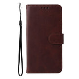 Xiaomi Poco F4 Leather Case with Wallet and Strap - Brown