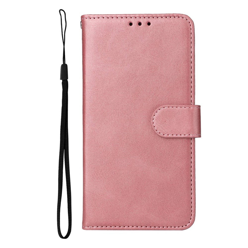 Xiaomi Poco F4 Leather Case with Wallet and Strap - Rose Gold