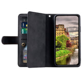 iPhone 14 Pro Max Leather Flip Case with Wallet & Magnetic Lock - Black