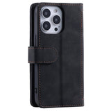 iPhone 14 Pro Max Leather Flip Case with Wallet & Magnetic Lock - Black