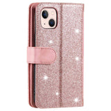 iPhone 14 Plus Leather Flip Case with Wallet & Magnetic Lock - Pink