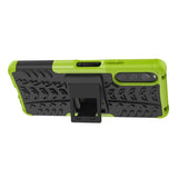 Sony Xperia 10 IV 5G Craftsman Tire Pattern Back Case w. Stand Function - Green