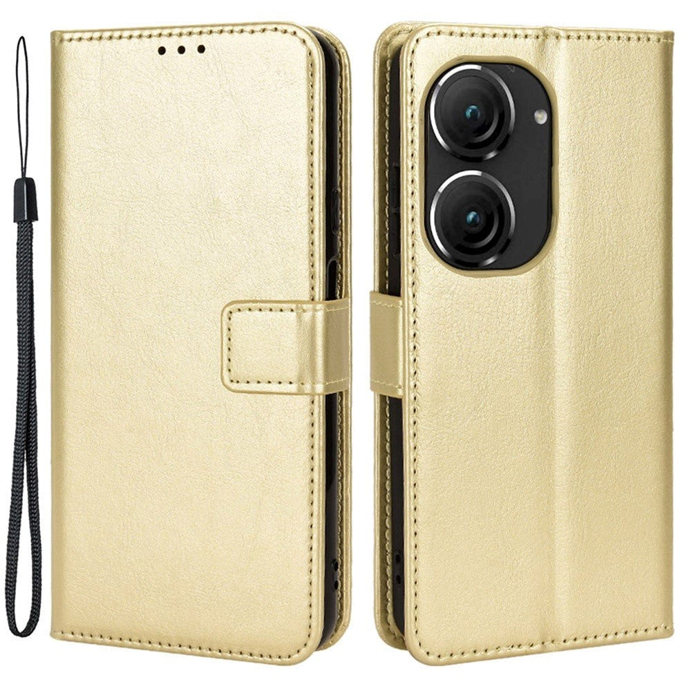 Asus Zenfone 10 / 9 Neutral Leather Wallet Case - Gold