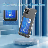 iPhone 14 Hybrid Plastic Case w. Card Holder - Transparent