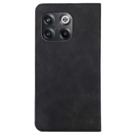 OnePlus 10T Soft PU Leather Case w. Wallet & Magnetic Lock - Black