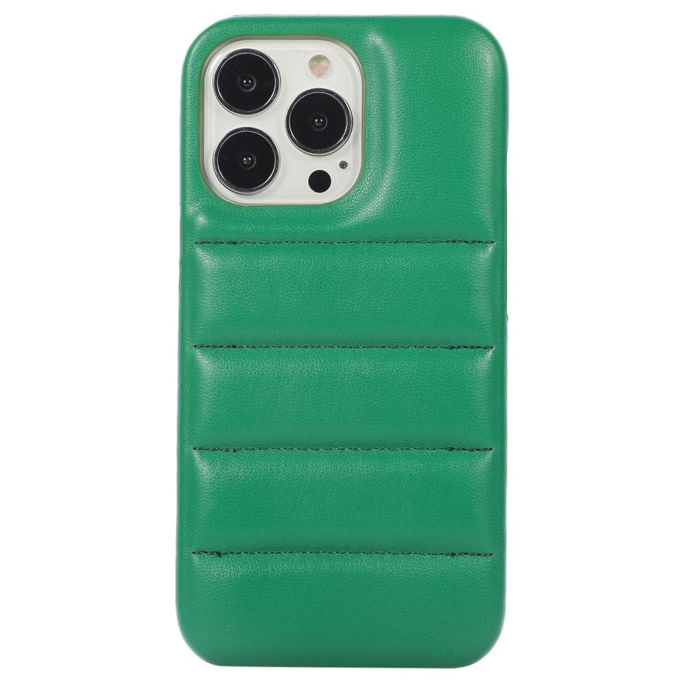 iPhone 11 Pro Leather Covered 3D Plastic Back Case - Green