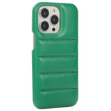 iPhone 11 Pro Leather Covered 3D Plastic Back Case - Green