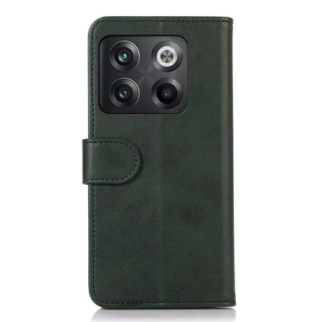 OnePlus 10T Leather Wallet Case & Magnetic Lock - Green