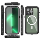 iPhone 14 Pro Redpepper IP68 Waterproof Case - MagSafe Compatible - Black / Transparent
