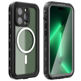 iPhone 14 Pro Redpepper IP68 Waterproof Case - MagSafe Compatible - Black / Transparent