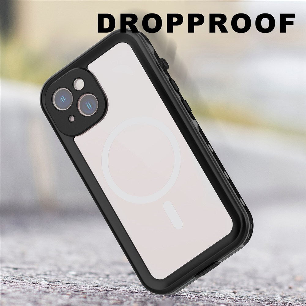 iPhone 14 Redpepper IP68 Waterproof Case - MagSafe Compatible - Black / Transparent