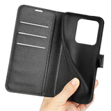 EIDERWOOD Motorola Edge 50 Ultra Litchi Leather Flip Case w. Wallet - Black