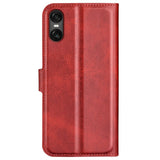 EIDERWOOD Sony Xperia 10 VI Faux Leather Flip Cover with Stand Function & Card Holder - Red