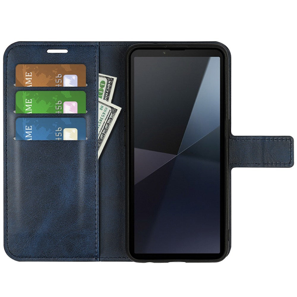 EIDERWOOD Sony Xperia 10 VI Faux Leather Flip Cover with Stand Function & Card Holder - Blue