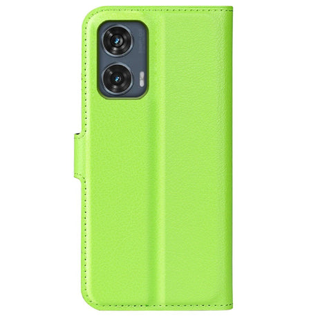 EIDERWOOD Motorola Edge 50 Fusion Litchi Leather Flip Case w. Wallet - Green