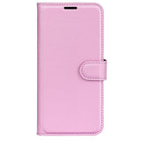 EIDERWOOD iPhone 16 Plus Litchi Leather Flip Case w. Wallet - Pink