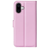 EIDERWOOD iPhone 16 Plus Litchi Leather Flip Case w. Wallet - Pink