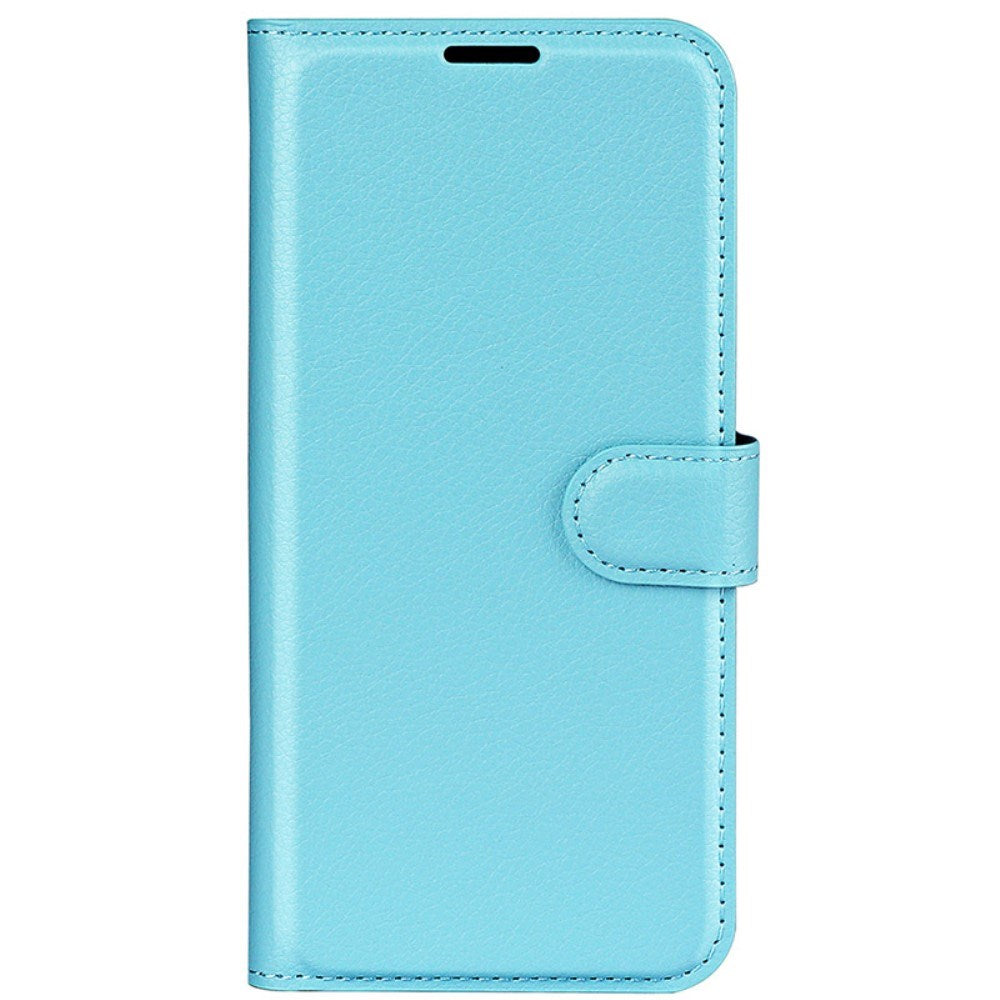 EIDERWOOD iPhone 16 Plus Litchi Leather Flip Case w. Wallet - Blue