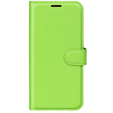 EIDERWOOD iPhone 16 Plus Litchi Leather Flip Case w. Wallet - Green