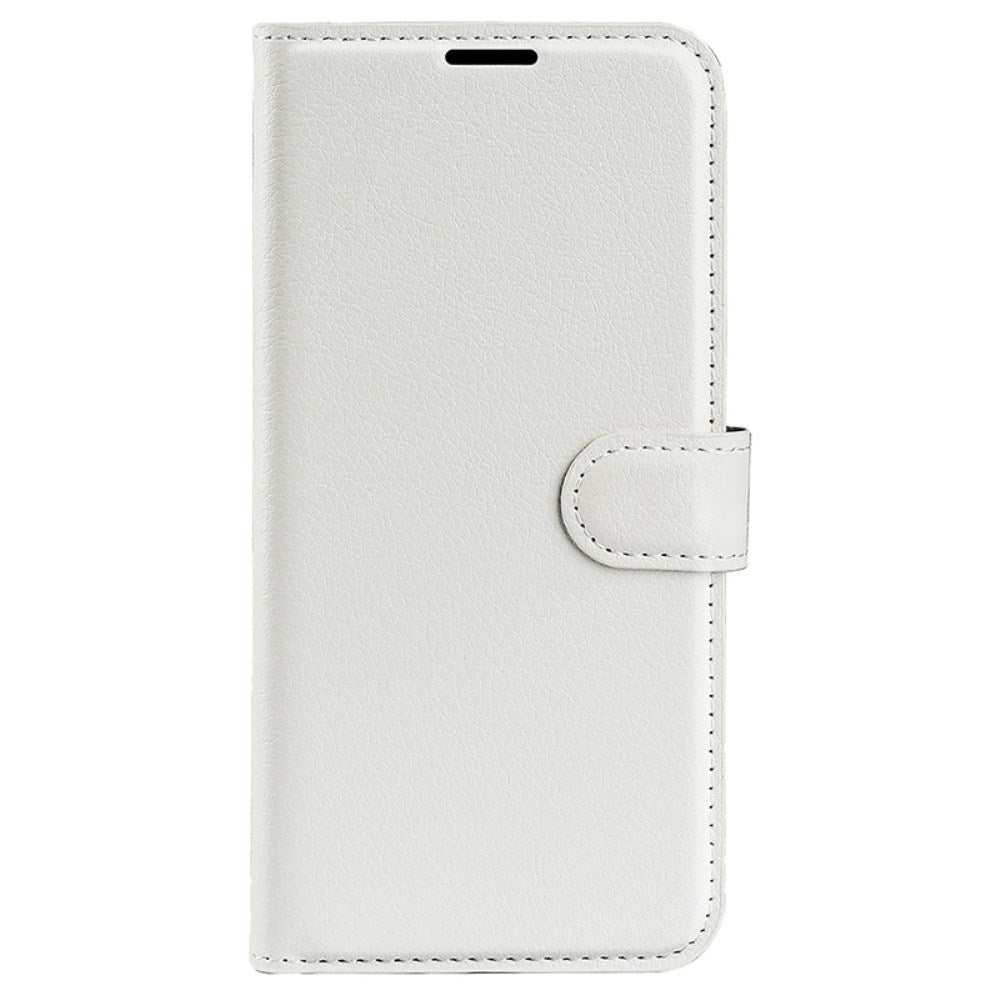 EIDERWOOD iPhone 16 Litchi Leather Wallet Case - White