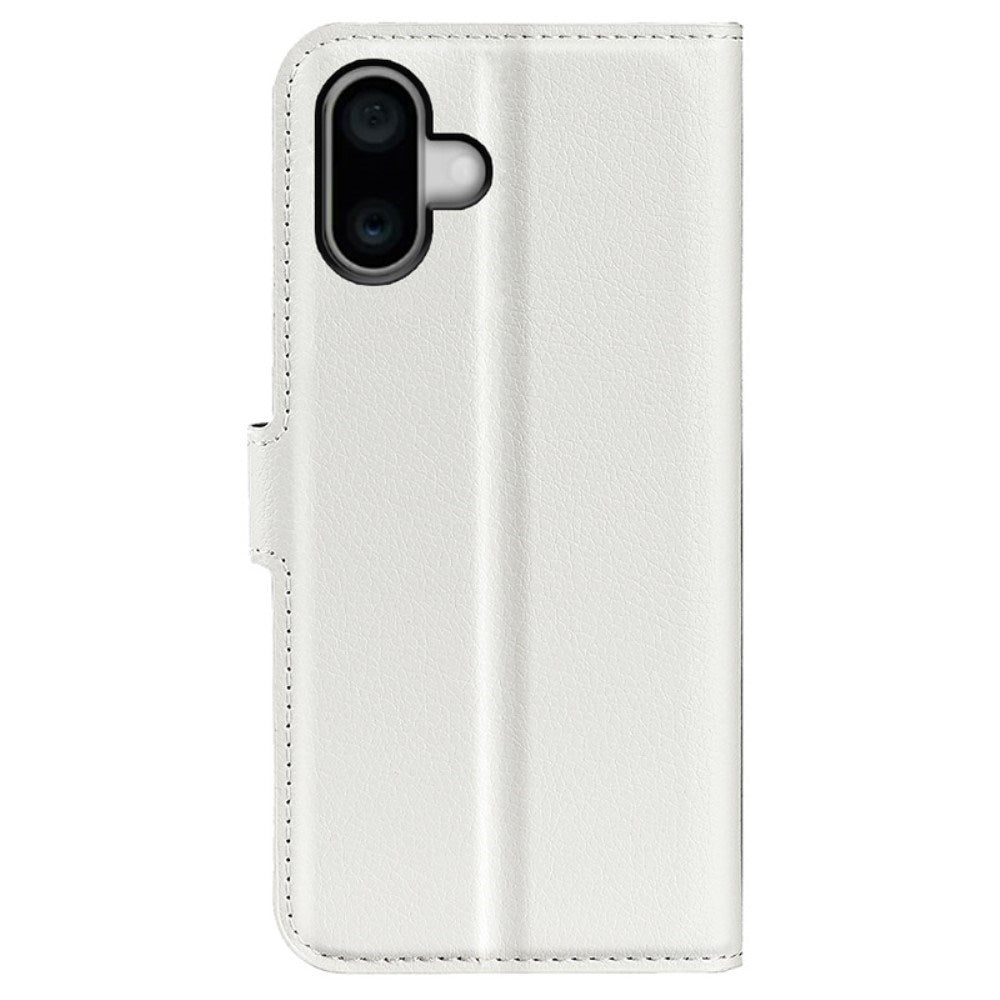 EIDERWOOD iPhone 16 Litchi Leather Wallet Case - White