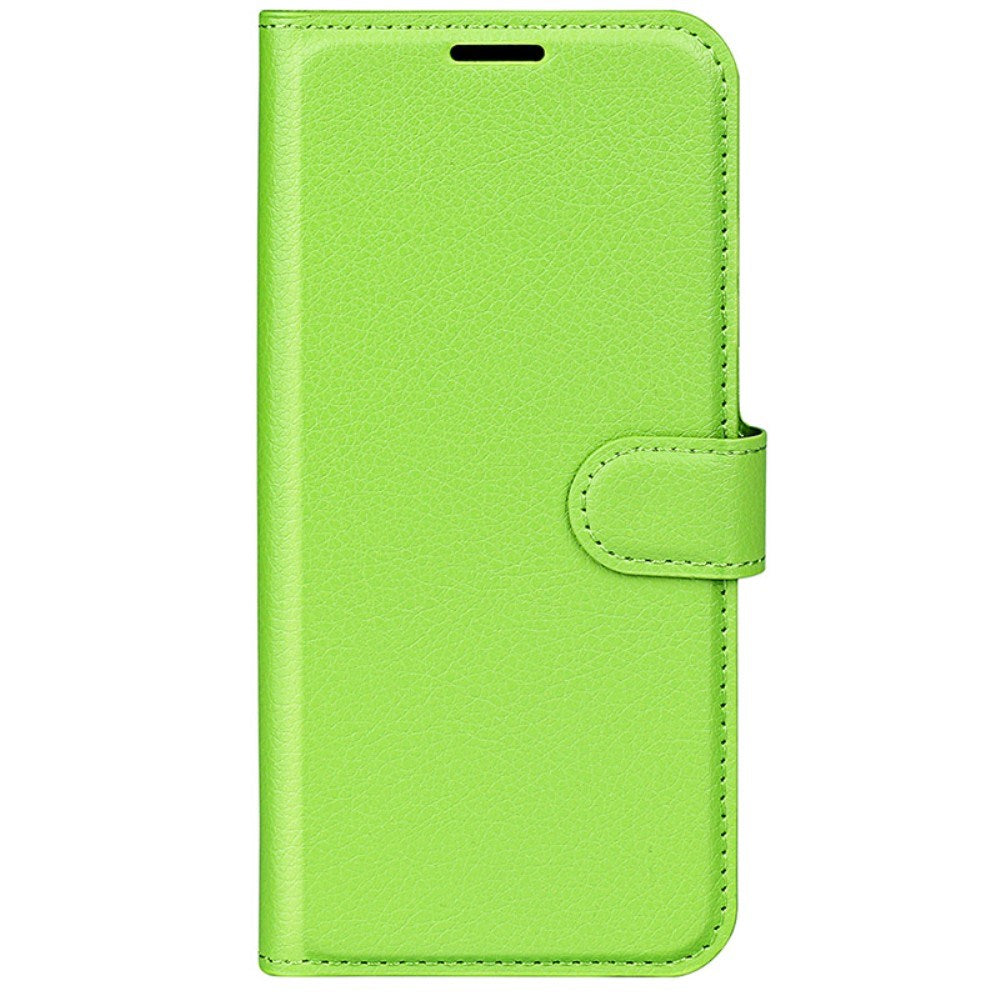 EIDERWOOD iPhone 16 Litchi Leather Wallet Case - Green