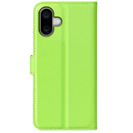 EIDERWOOD iPhone 16 Litchi Leather Wallet Case - Green