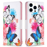 EIDERWOOD iPhone 16 Pro Leather Case w, Wallet & Print - Two Butterflies