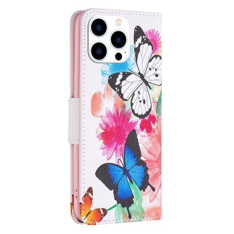 EIDERWOOD iPhone 16 Pro Leather Case w, Wallet & Print - Two Butterflies