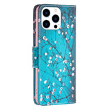 EIDERWOOD iPhone 16 Pro Leather Case w, Wallet & Print - Tree With Flowers