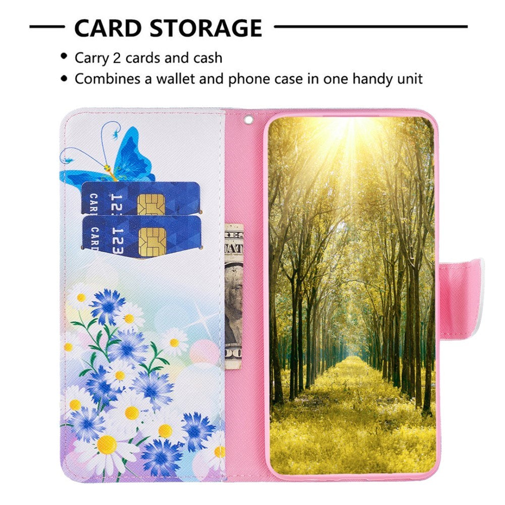 EIDERWOOD iPhone 16 Pro Leather Case w, Wallet & Print - Butterfly & Flowers