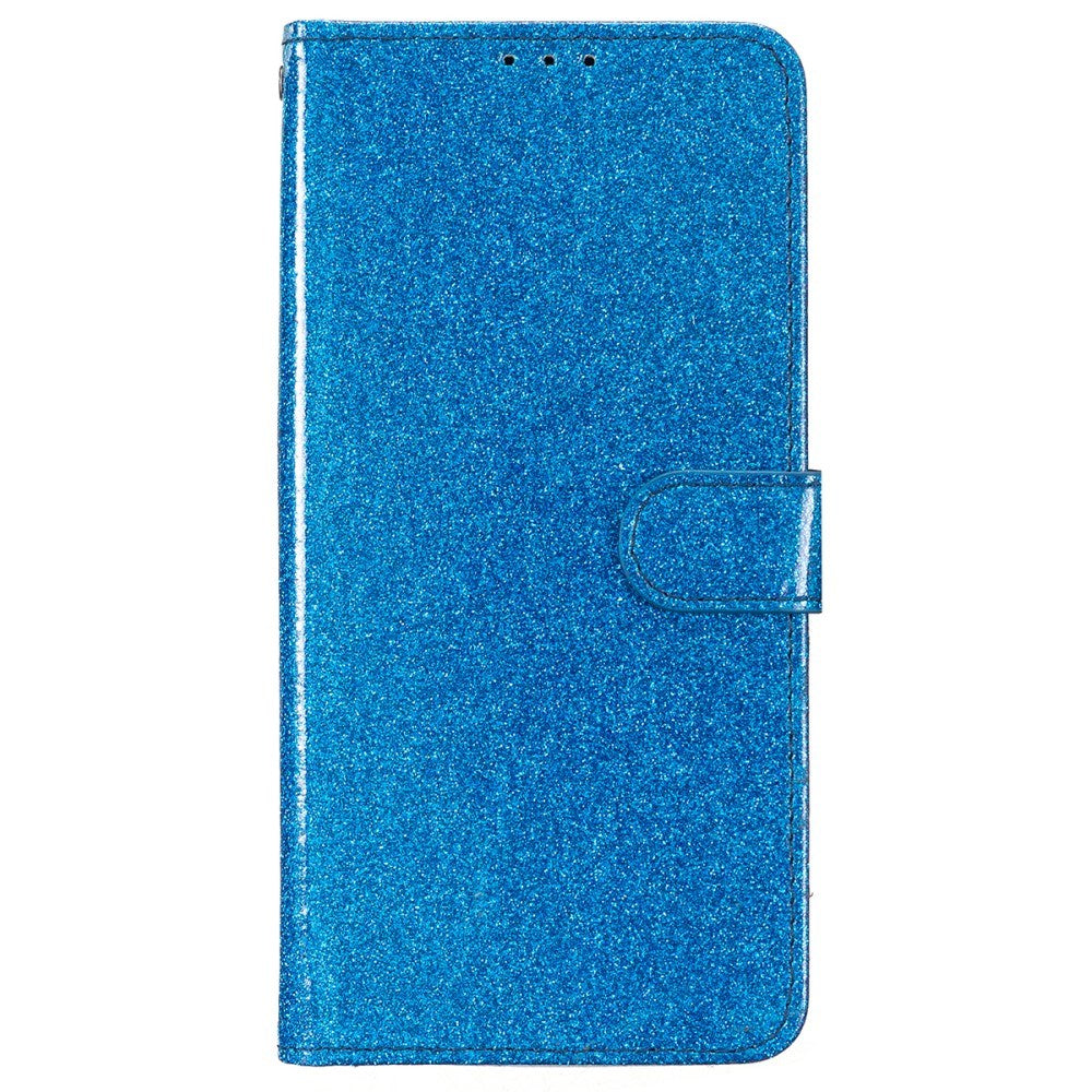 EIDERWOOD iPhone 16 Pro Leather Flip Case with Wallet and Strap - Glitter - Blue