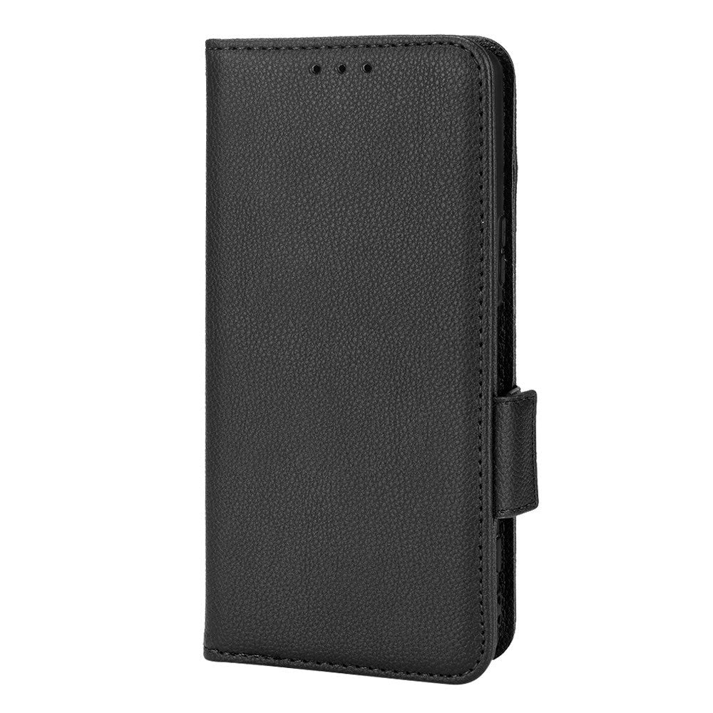 Sony Xperia 5 IV Litchi Leather Wallet Case - Black