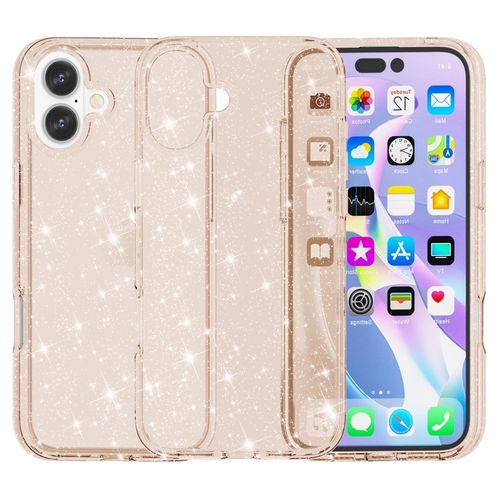 EIDERWOOD iPhone 16 Plus Hybrid Plastic Case - Gold Glitter