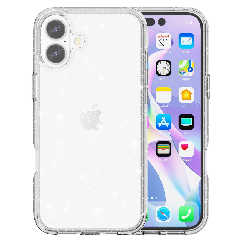 EIDERWOOD iPhone 16 Plus Hybrid Plastic Case - White Glitter