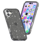 EIDERWOOD iPhone 16 Plus Hybrid Plastic Case - Black Glitter