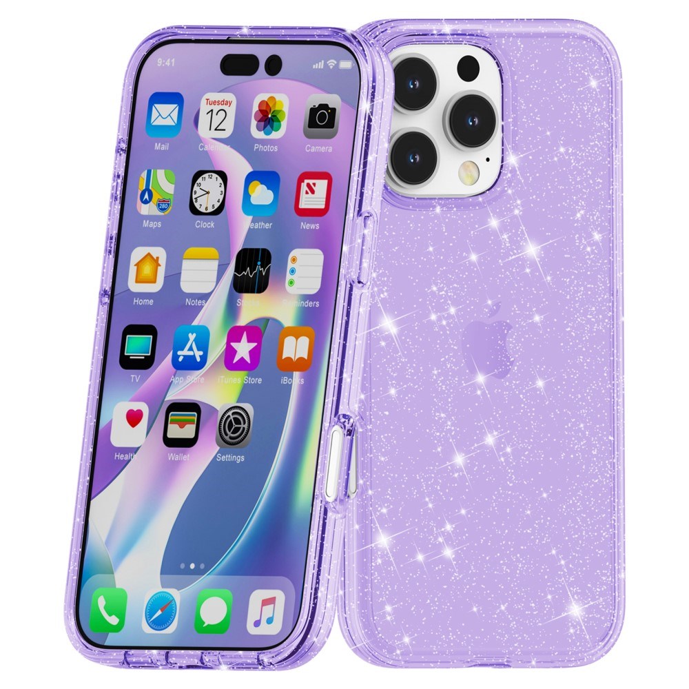 EIDERWOOD iPhone 16 Pro Max Hybrid Plastic Case - Purple Glitter