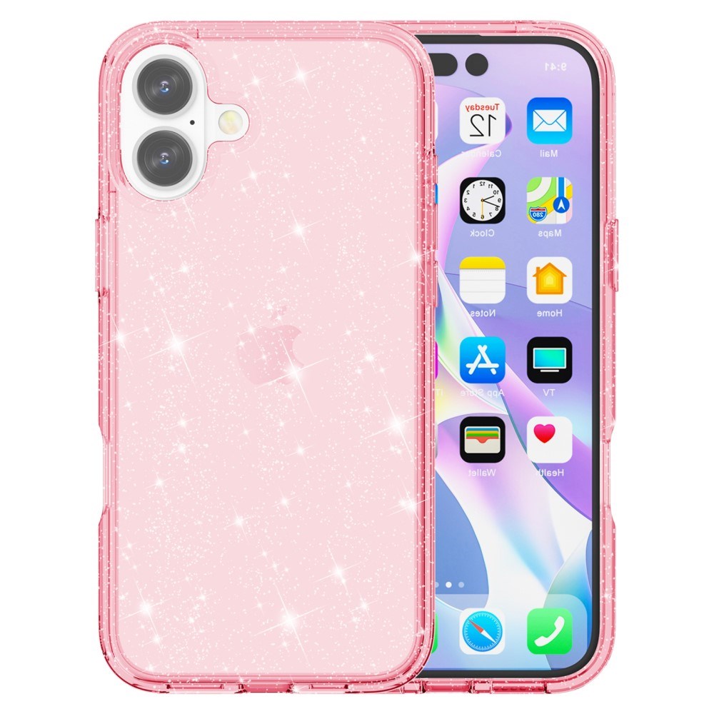 EIDERWOOD iPhone 16 Hybrid Plastic Case - Pink Glitter